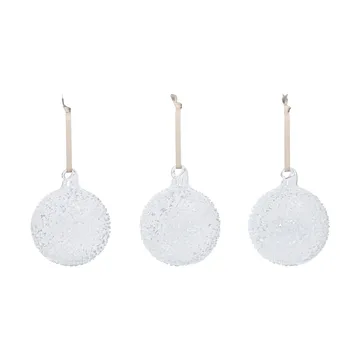 Flurry joulukuusenpallot 3-pack - M, White - Ferm Living