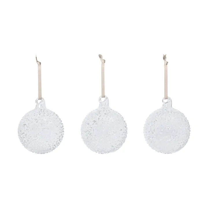 Flurry joulukuusenpallot 3-pack - M, White - Ferm Living