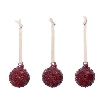 Flurry joulukuusenpallot 3-pack - S, Picante Red - Ferm Living