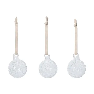 Flurry joulukuusenpallot 3-pack - S, White - Ferm Living