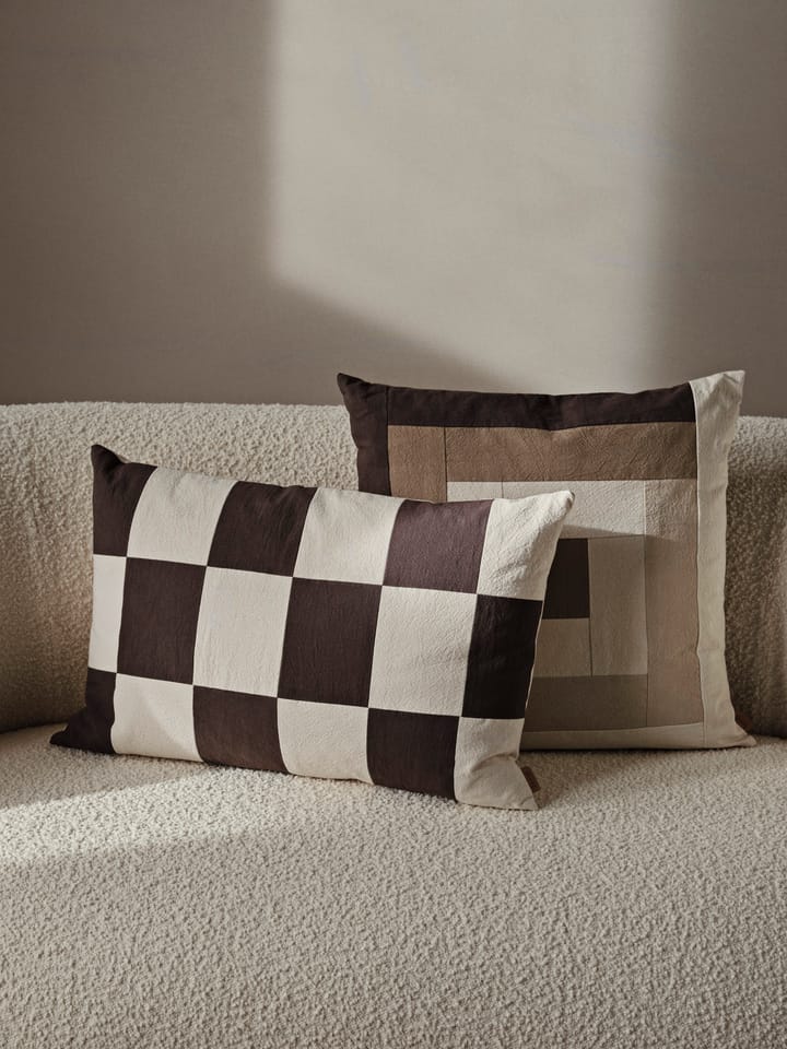 Fold patchwork tyynynpäällinen 40x60 cm - Coffee-undyed - ferm LIVING