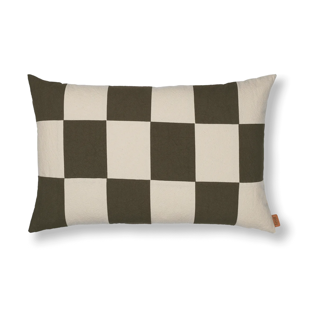 Fold patchwork tyynynpäällinen 40x60 cm, Dark Olive -undyed Ferm Living