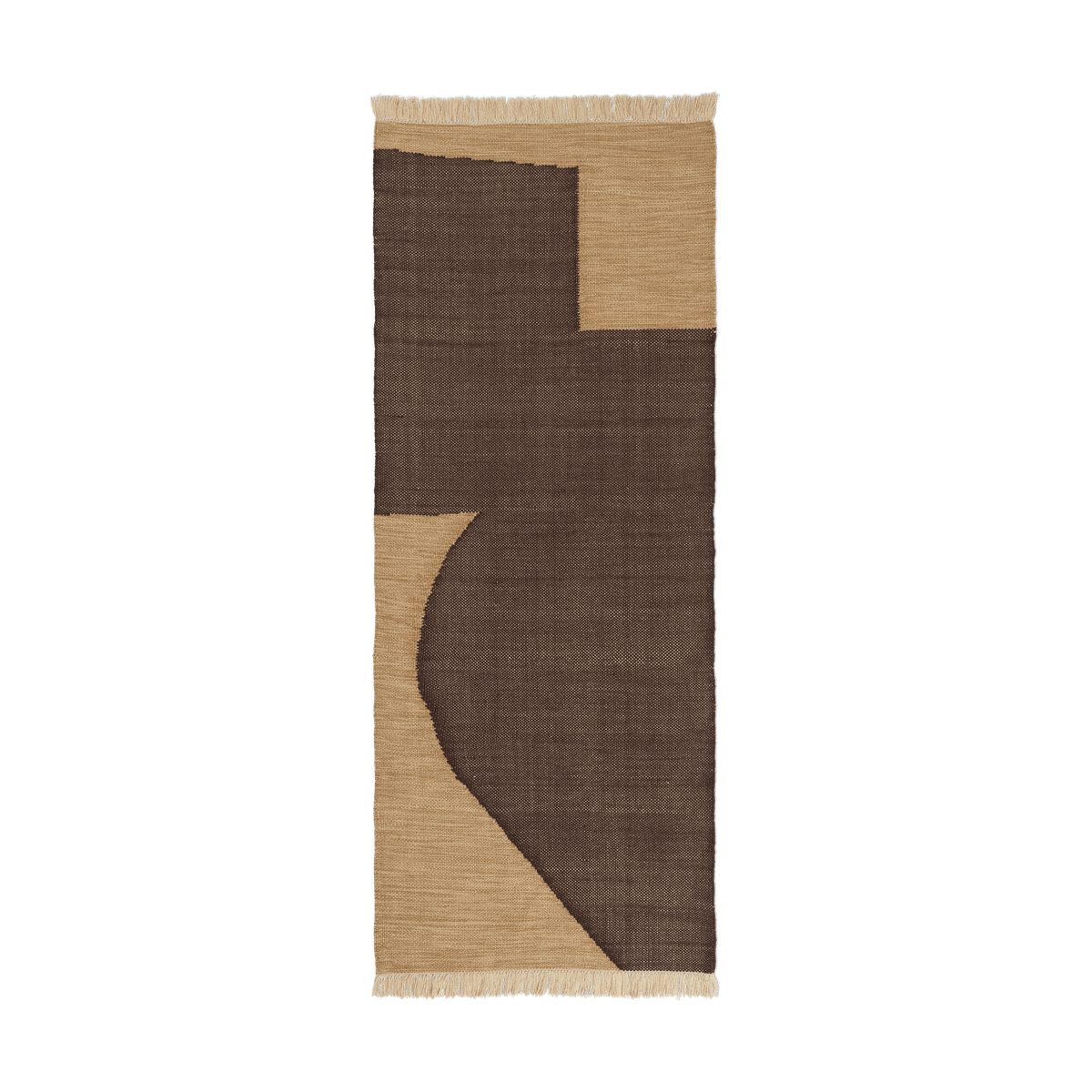 Ferm Living Forene kävelymatto Tan-Chocolate, 80x200 cm