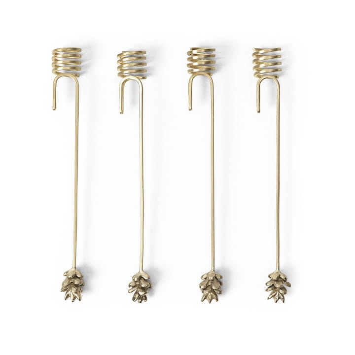 Forest kynttilänpidike joulukuuseen 4-pakkaus - Brass - Ferm Living