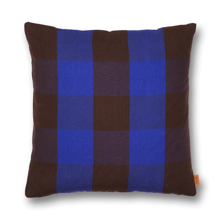 Grand tyyny 50x50 cm - Chocolate-bright blue - ferm LIVING