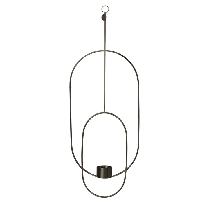 Hanging tealight kynttiläkruunu soikea - musta - ferm LIVING