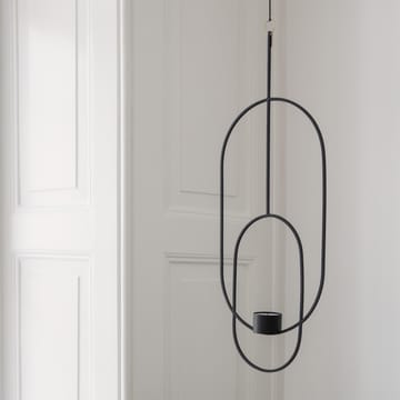 Hanging tealight kynttiläkruunu soikea - musta - ferm LIVING