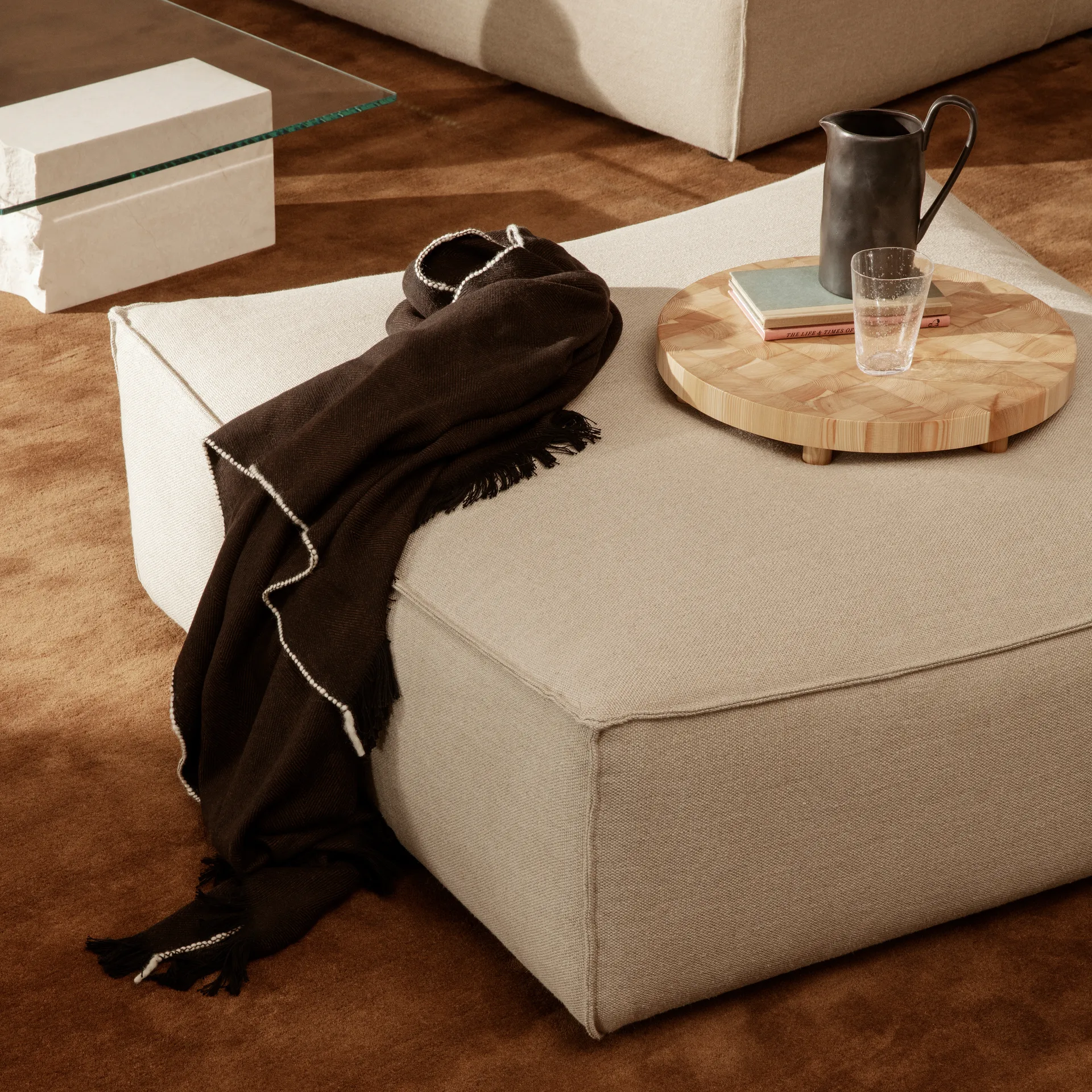 Herringbone huopa 120x180 cm, Dark coffee Ferm Living