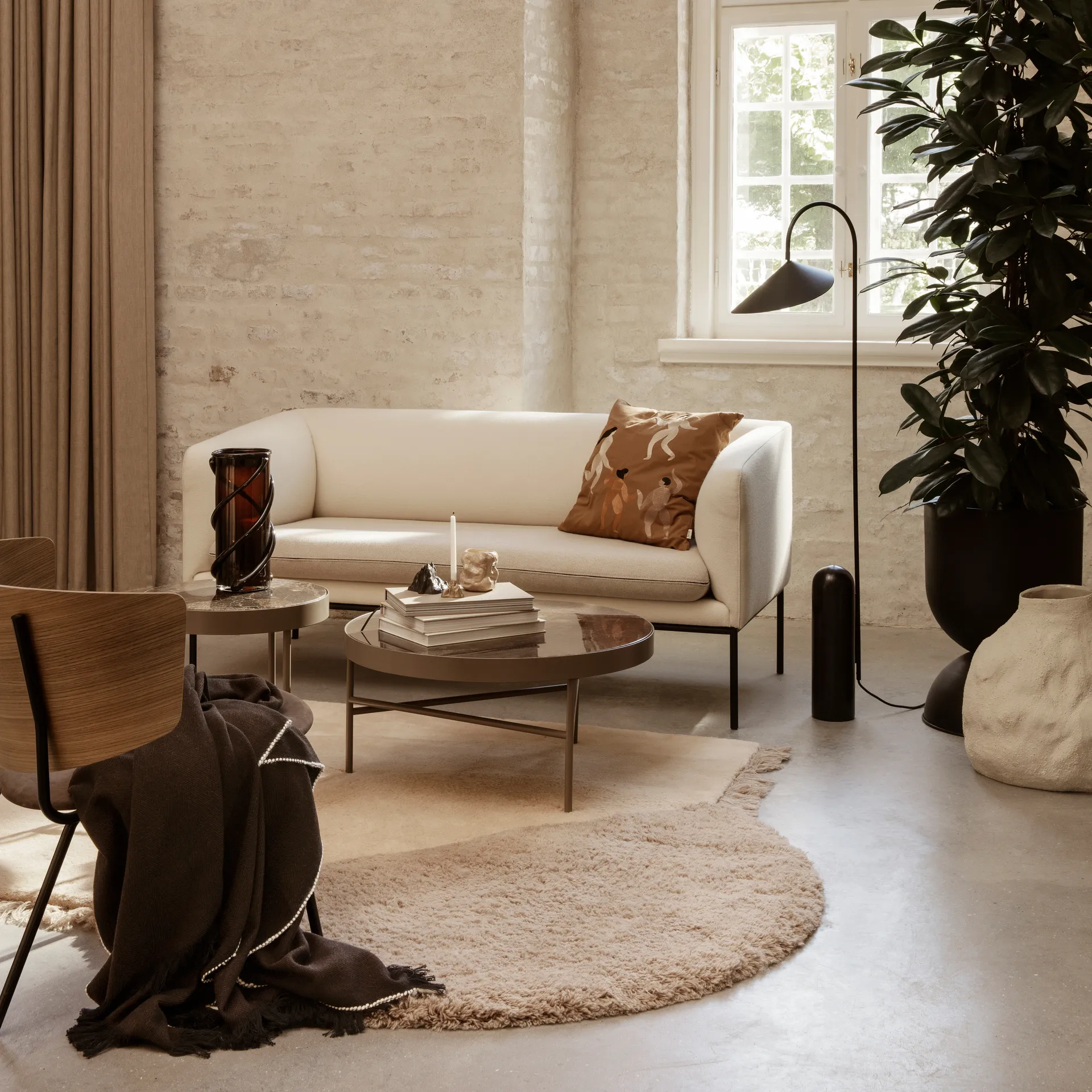 Herringbone huopa 120x180 cm, Dark coffee Ferm Living