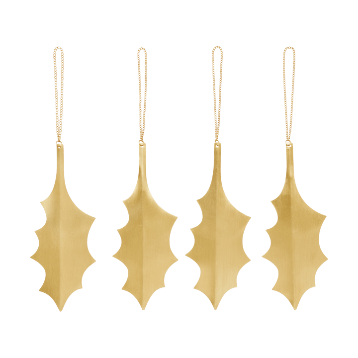 Holly leaf koriste-riipus 13,5 cm 4-pack - Messinki - Ferm Living