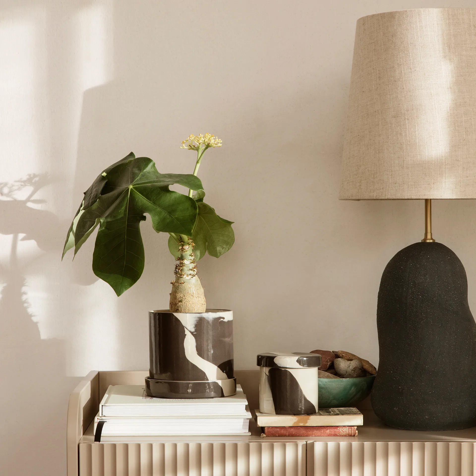 Inlay säilytysrasia Ø9,8 cm, Sand-brown Ferm Living