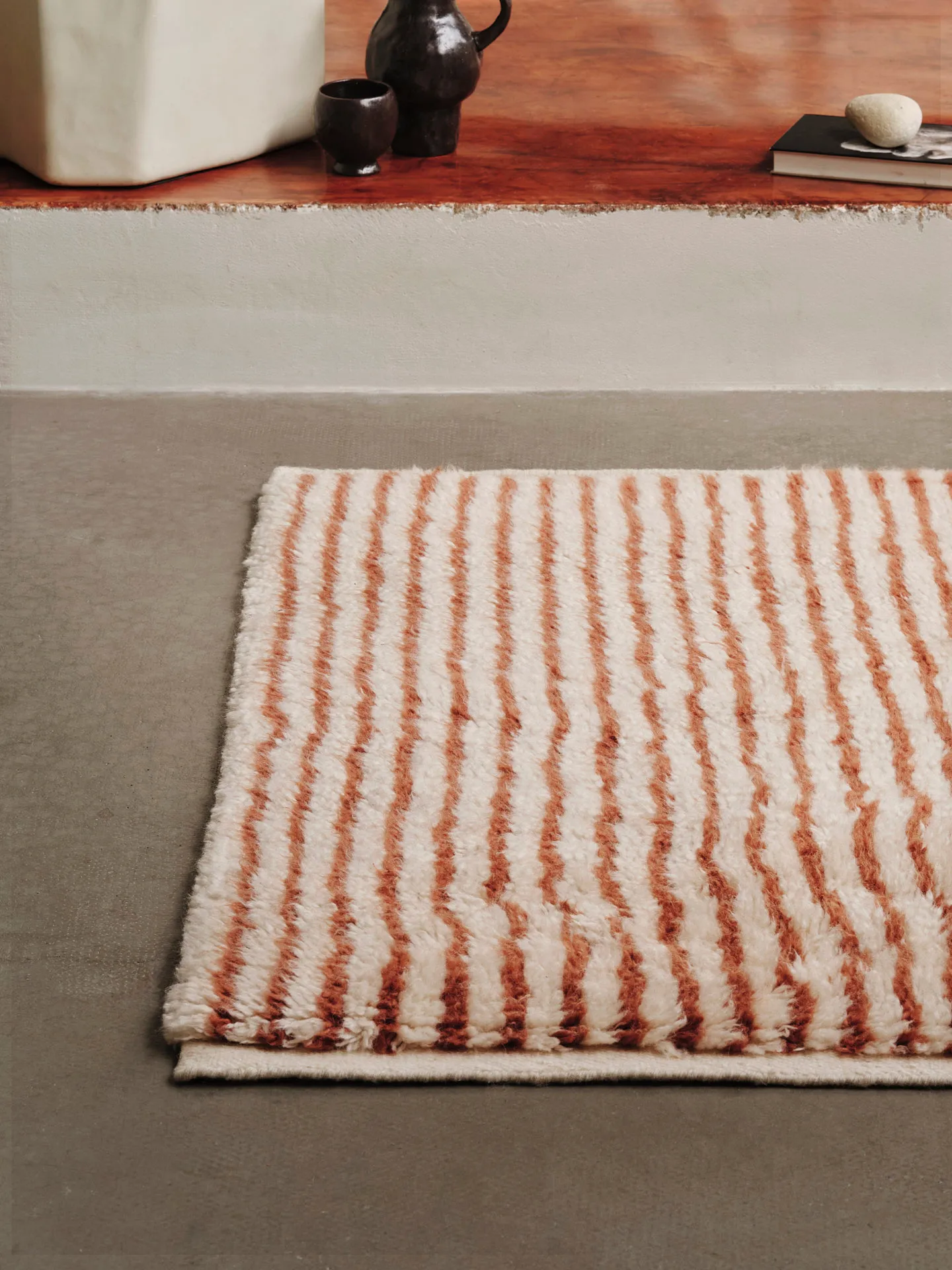 Kami matto, Off white-red brown, 80x120 cm Ferm Living