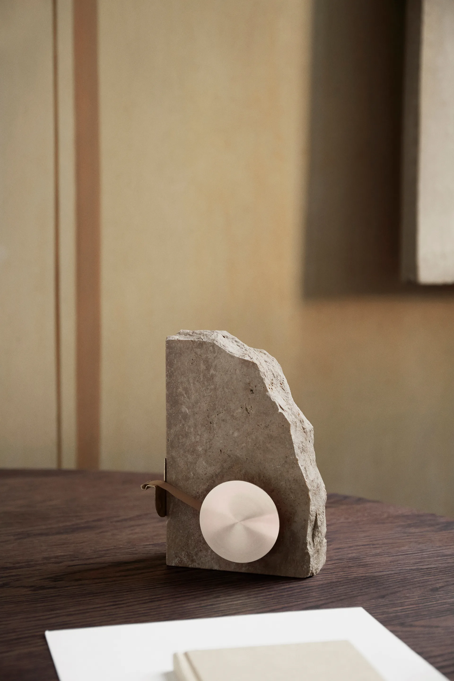 Klint teipinpidike 11,6 x 17 cm, Beige travertin Ferm Living