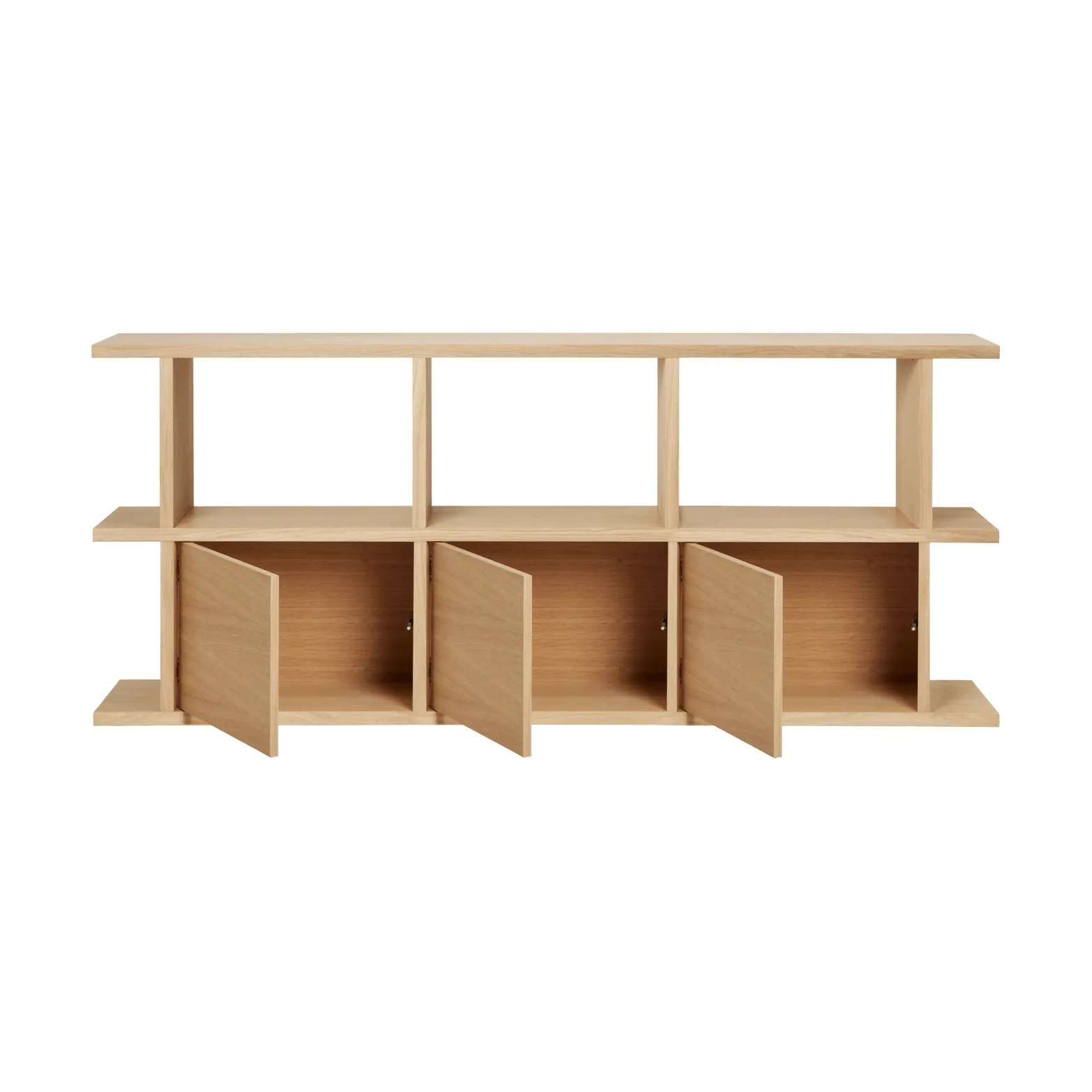 Kona kirjahylly 3x2, Natural oak, sisältää 3 kaappisisäosaa Ferm Living