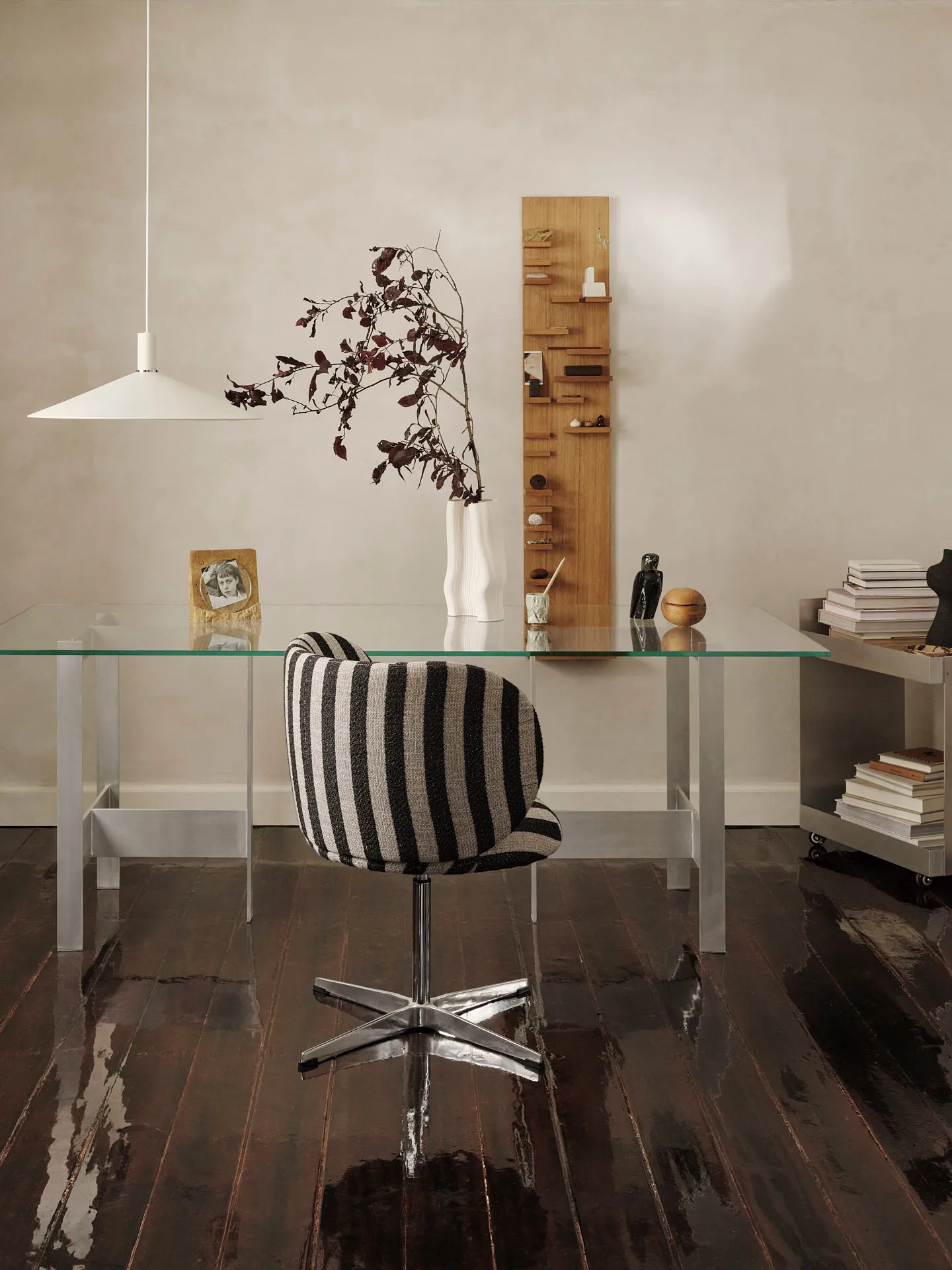 Lager ruokapöytä 90x200 cm, Glass-aluminium Ferm Living