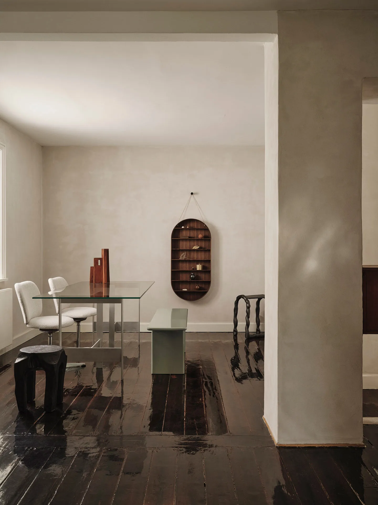 Lager ruokapöytä 90x200 cm, Glass-aluminium Ferm Living