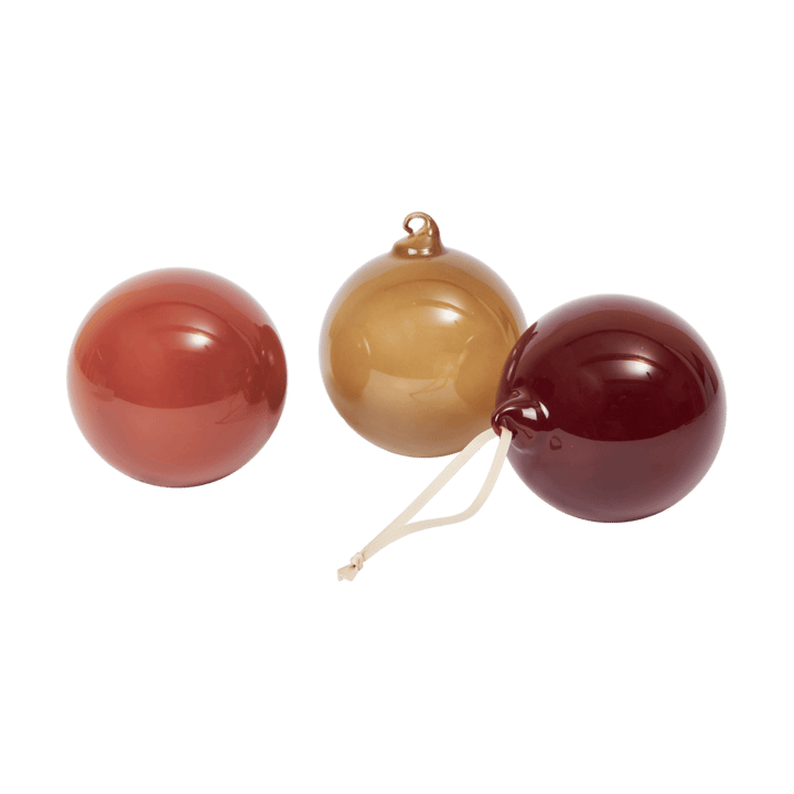 Lasipallo joulukoriste  L Ø10 cm 3 osaa - Roseate Opaque - Ferm Living