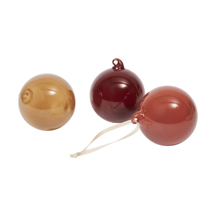Lasipallo joulukoriste M Ø8 cm 3 osaa - Roseate Opaque - Ferm Living