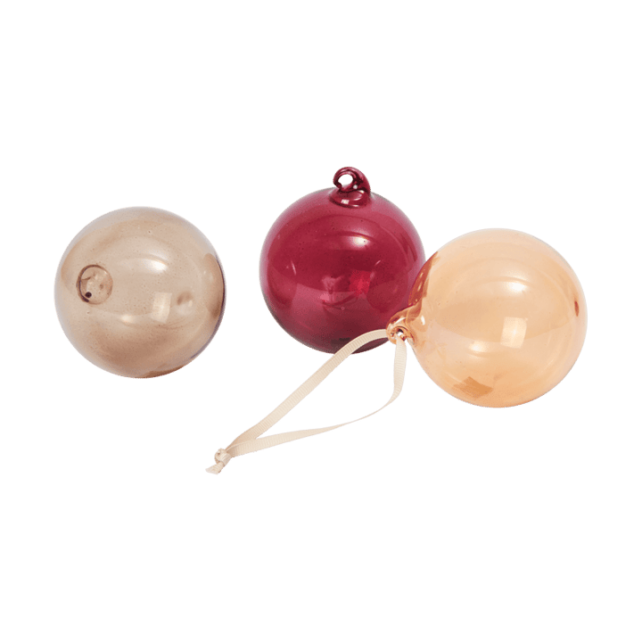 Lasipallo joulukoriste M Ø8 cm 3 osaa - Roseate Translucent - Ferm Living