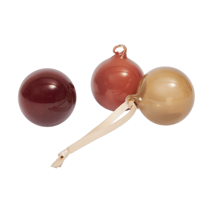 Lasipallo joulukoriste S Ø4 cm 3 osaa - Roseate Opaque - Ferm Living