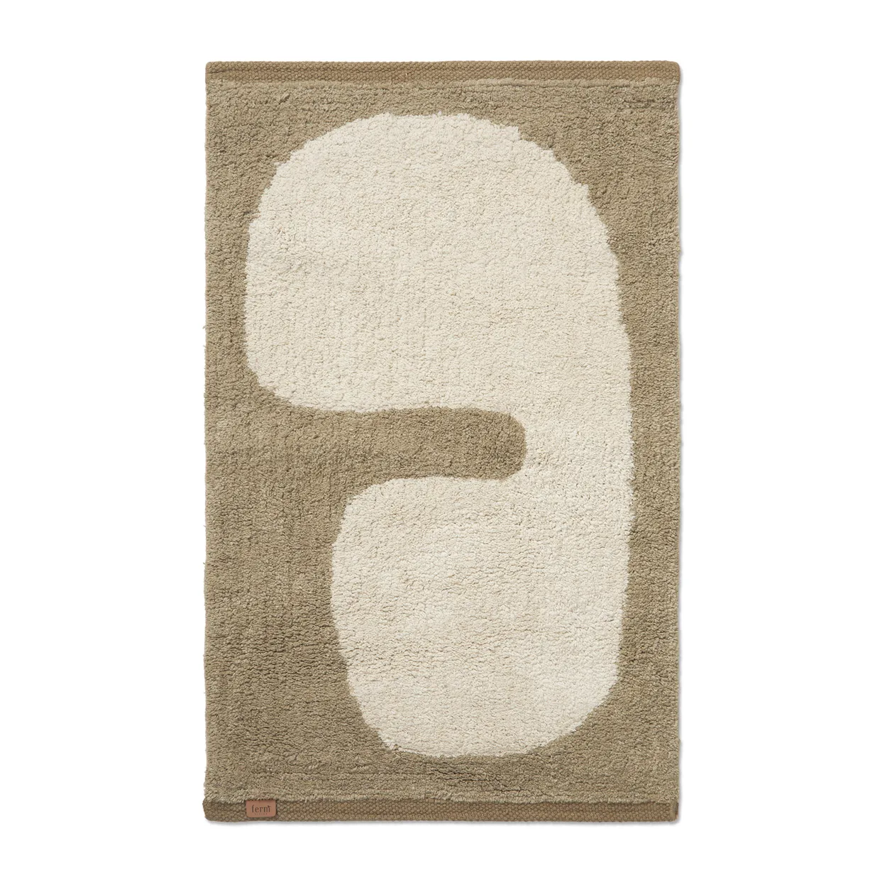 Ferm Living Lay kylpyhuoneen matto 50 x 70 cm Dark taupe-off white