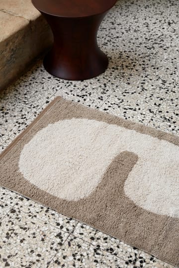 Lay kylpyhuoneen matto 50 x 70 cm - Dark taupe-off white - Ferm Living