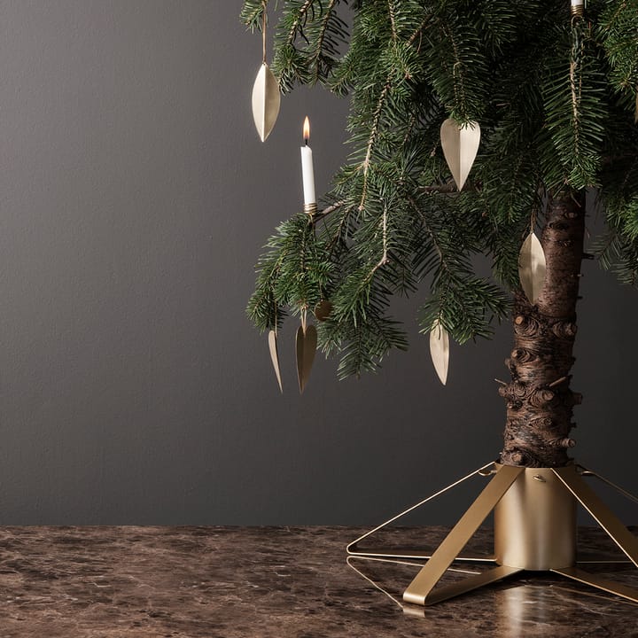 Leaf brass joulukuusenkoriste, 4 kpl Ferm Living