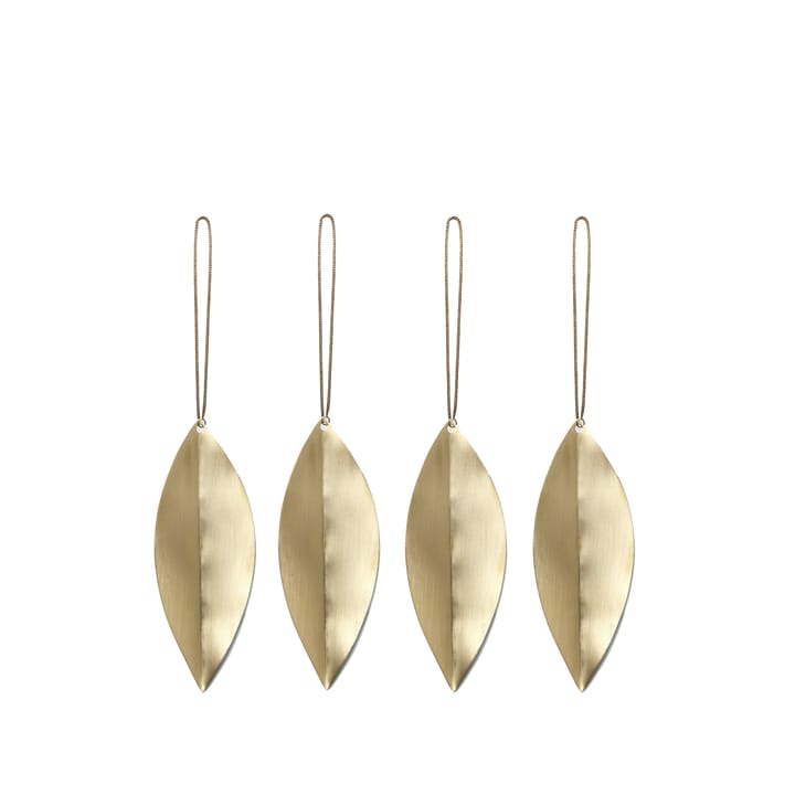 Leaf brass joulukuusenkoriste - 4 kpl - Ferm LIVING