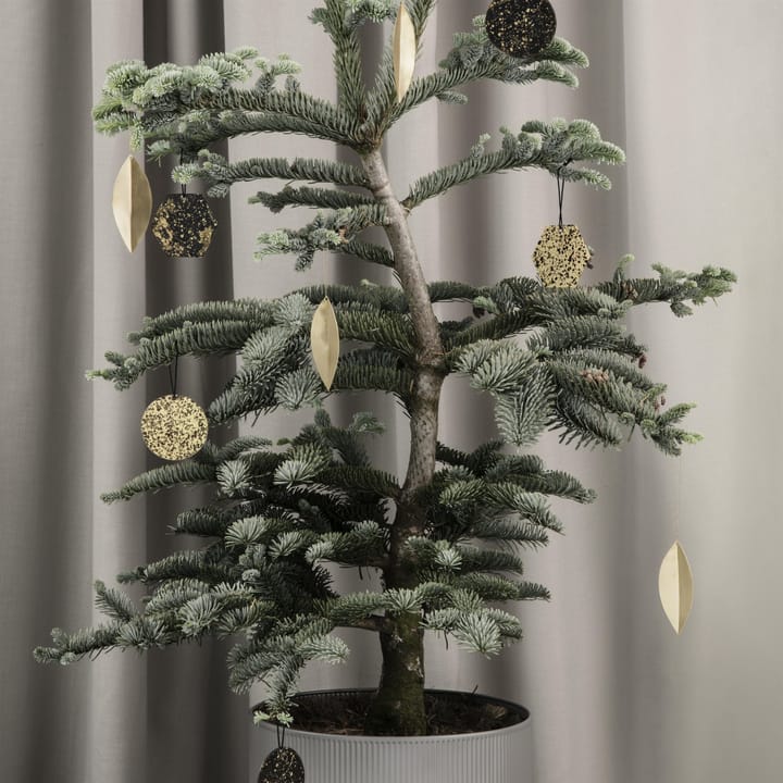 Leaf brass joulukuusenkoriste, 4 kpl Ferm Living