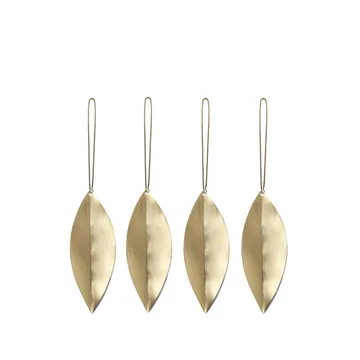Leaf joulukuusenkoriste - Brass, 4 kpl - Ferm Living