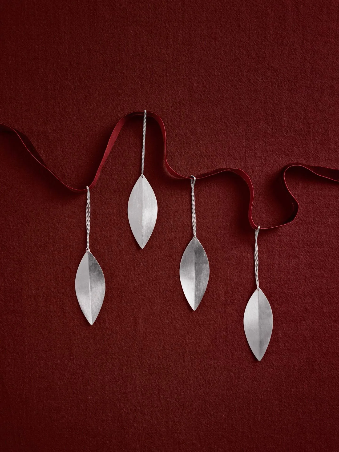 Leaf joulukuusenkoriste, Silver, 4 kpl Ferm Living