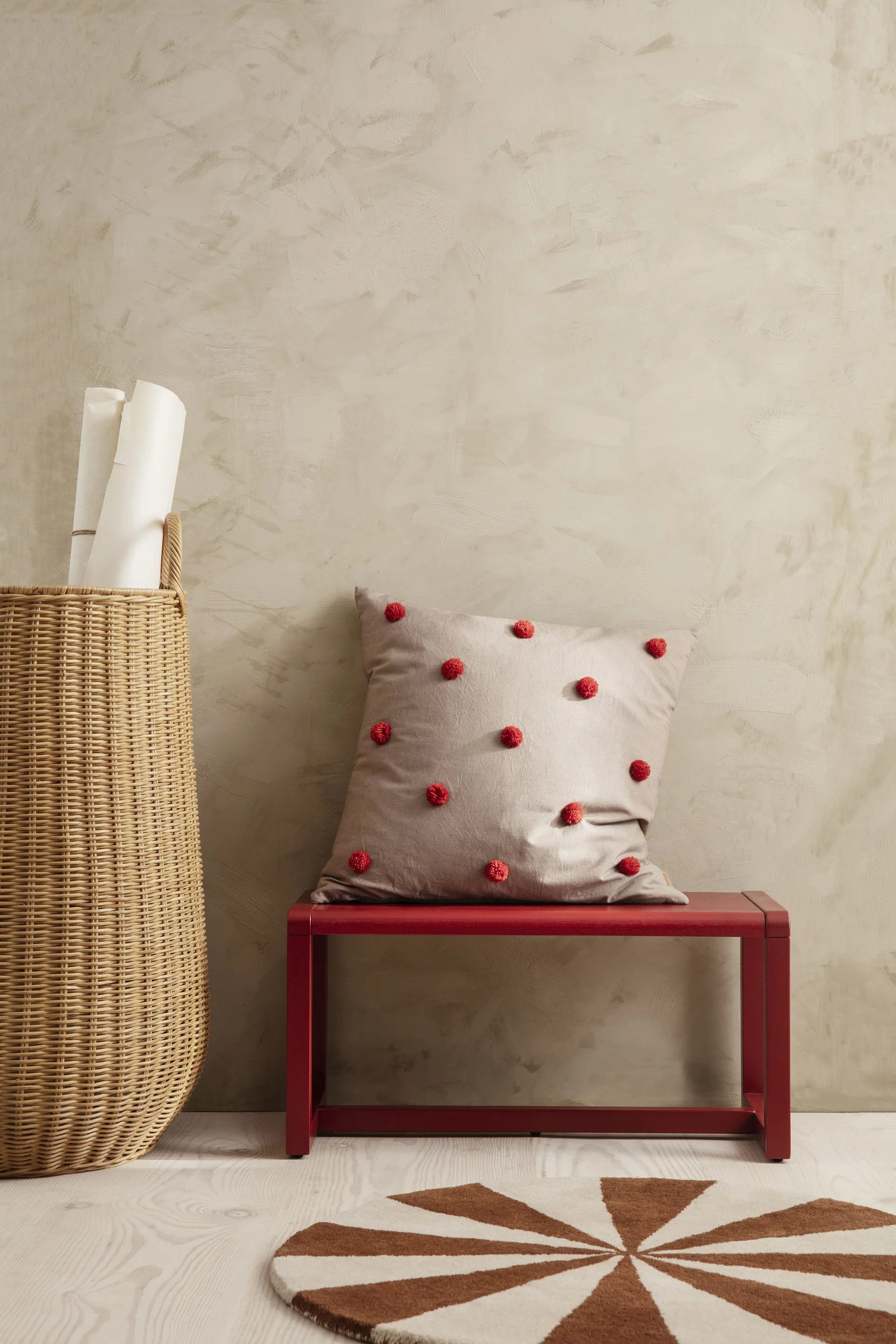 Little Architecht Bench -penkki, Poppy red Ferm Living