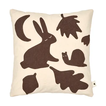 Lunden tyyny - Off-white-dark chocolate, 30x30 cm - Ferm Living
