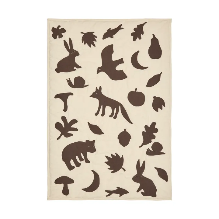 Lunden viltti - Off-white-dark chocolate, 80x110 cm - Ferm Living