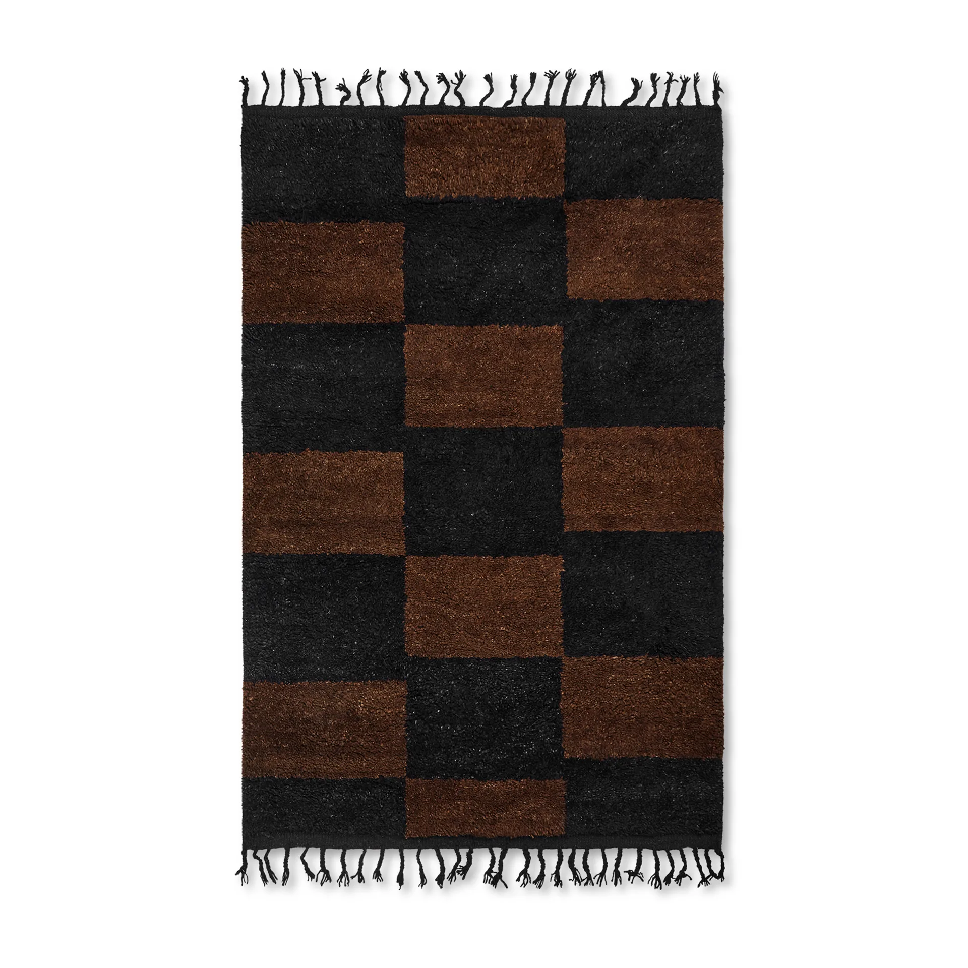 Mara käsinpunottu matto 120x180 cm, Black-chocolate Ferm Living