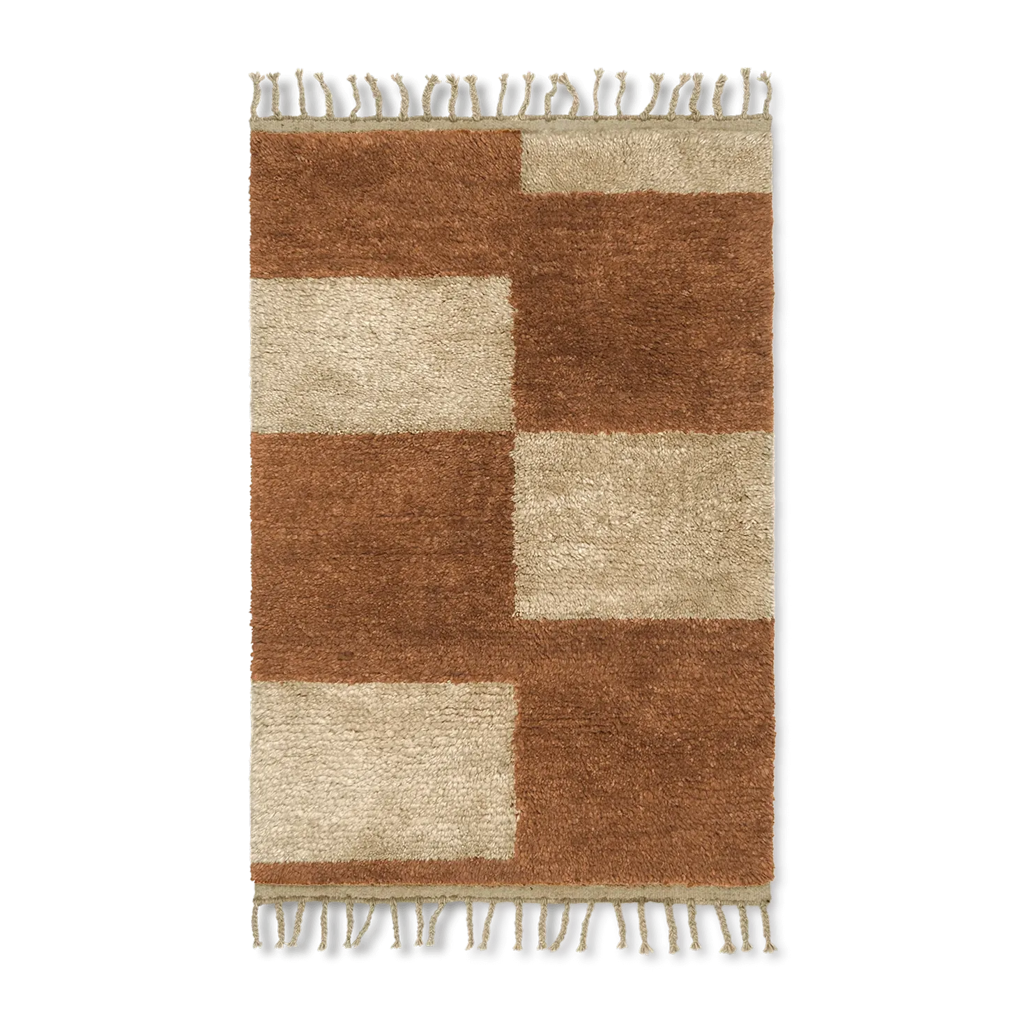 Mara käsinpunottu matto 80x120 cm, Dark Brick-off-white Ferm Living