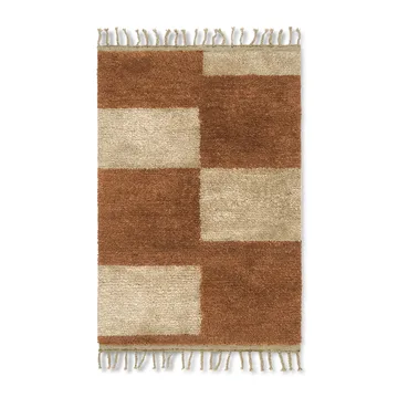 Mara käsinpunottu matto 80x120 cm - Dark Brick-off-white - Ferm Living