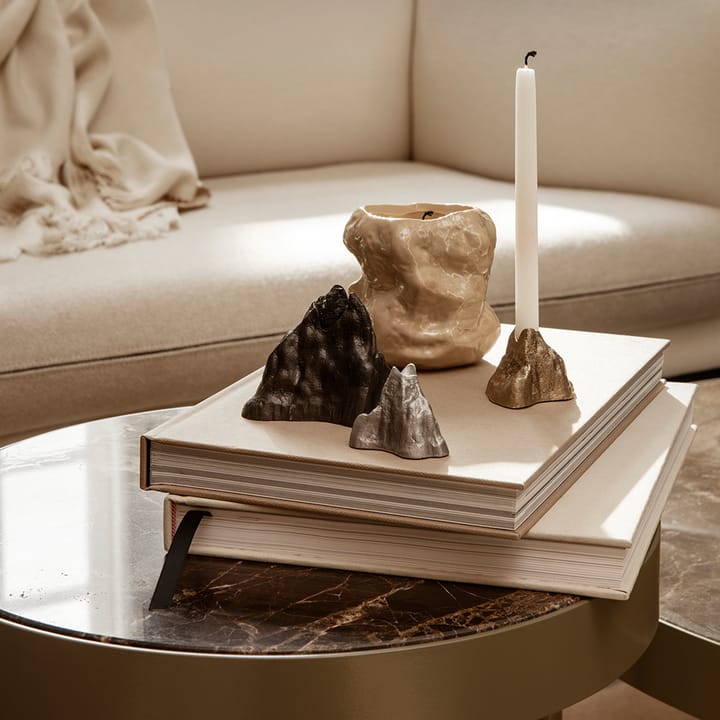 Marble Table -sohvapöytä - Marmori musta, keskikokoinen, musta runko - ferm LIVING