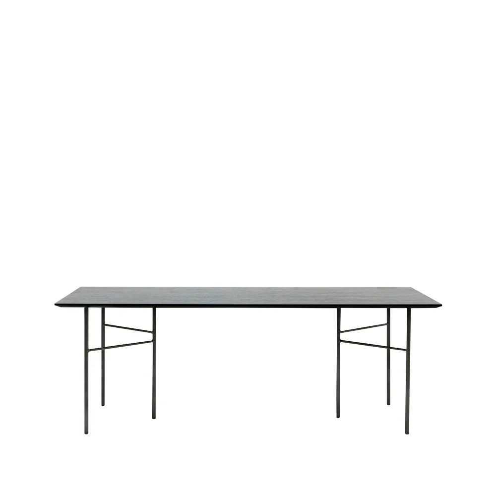 Mingle ruokapöytä, Oak black, 210 cm, mustat metallijalat Ferm Living