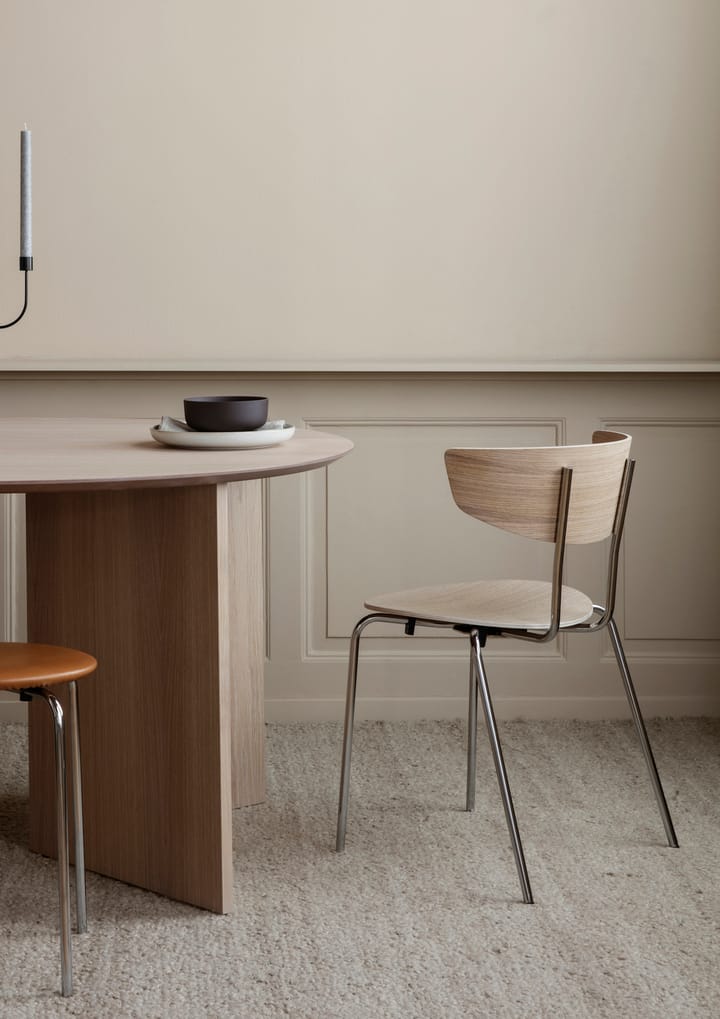 Mingle ruokapöytä ovaali, Oak natural veneer, viistojalat tammi Ferm Living