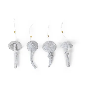 Mushroom ornament joulukuusenkoriste 4 osaa - Faded white - Ferm Living