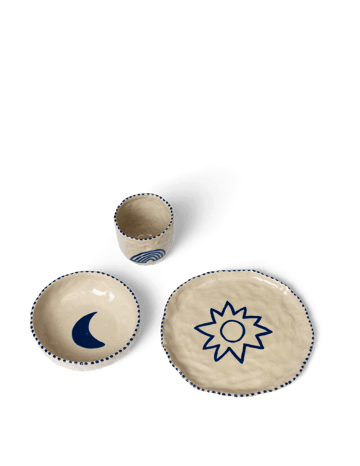Naive lasten astiasto 3 osaa - Deep blue - Ferm Living