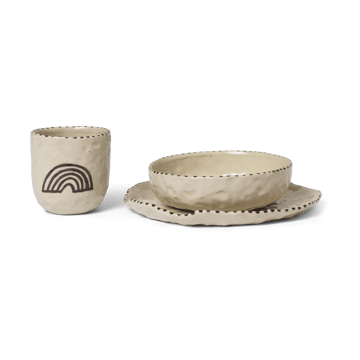 Naive lasten astiasto 3 osaa - Red brown - Ferm Living