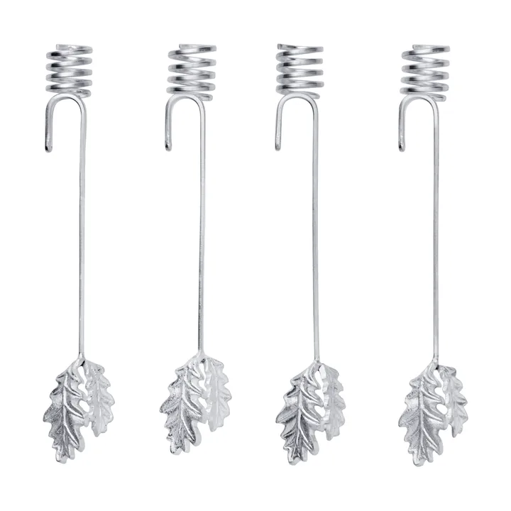 Oak leaf christmas tree kynttilänjalka 4-pack - Hopea - Ferm Living