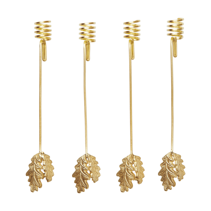 Oak leaf christmas tree kynttilänjalka 4-pack - Messinki - Ferm Living
