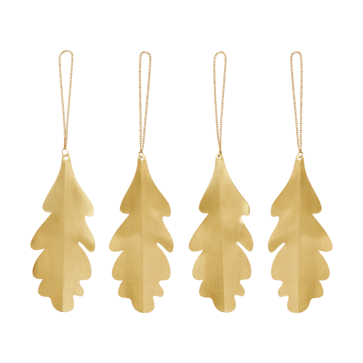 Oak leaf koristusriipus 13,5 cm 4 kpl - Messinki - Ferm Living