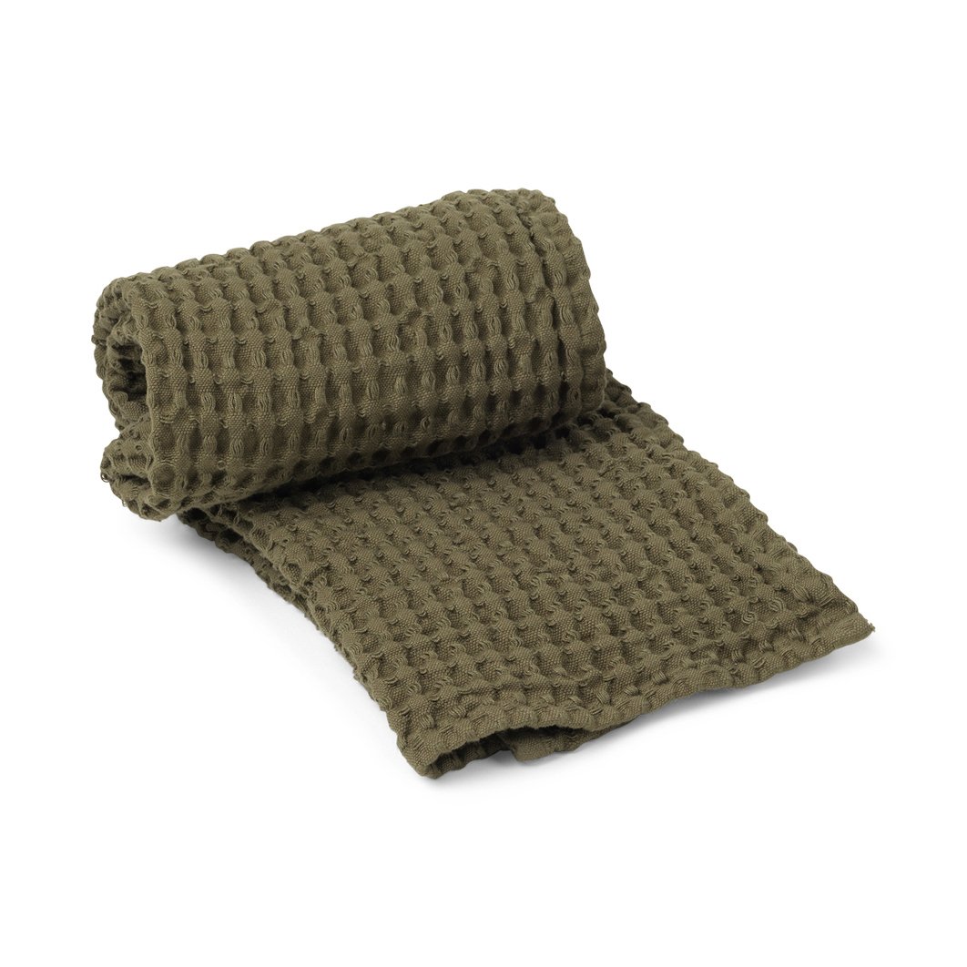 Ferm Living Organic käsipyyhe 50x100 cm Olive | Skandinaavinen Sisustus | Käsipyyhkeet | Vihreä