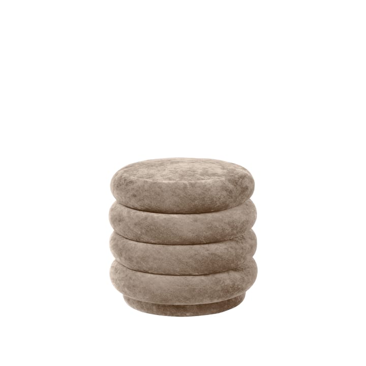 Pouf Round -istuinrahi - Kangas faded velvet 26 beige - ferm LIVING