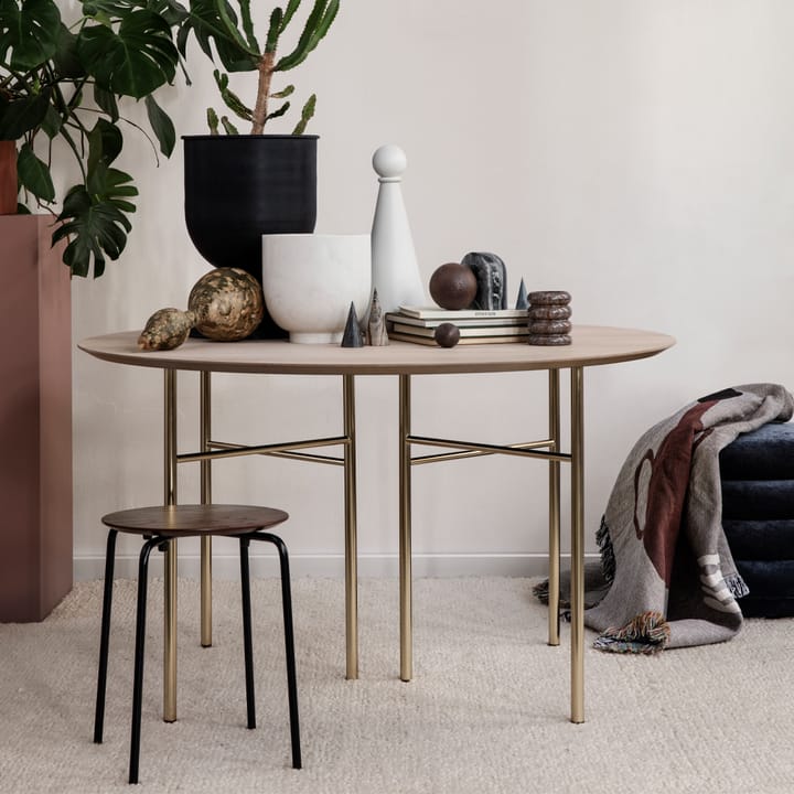 Pouf Round -istuinrahi, Kangas faded velvet 26 beige Ferm Living