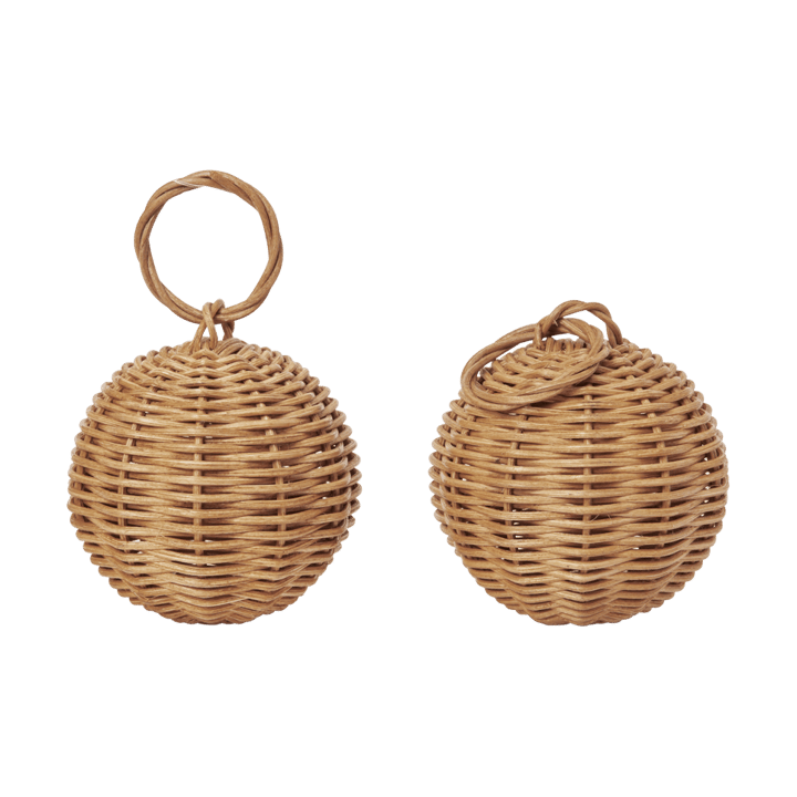 Punoskoriste joulukoriste Ø8 cm 2 kpl pakkauksessa - Natural - Ferm Living